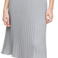 Calvin Klein Women's Metallic Ribbed Knit Skirt Gray Size Large