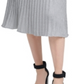 Calvin Klein Women's Metallic Ribbed Knit Skirt Gray Size Large