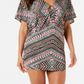 Bar III Women's Cover up Printed Hardware Tunic Pink Size S