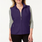 Karen Scott Women's Fleece Zip Front Vest Green Size Petite Small