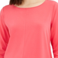 Alfani Women's Coral 3/4 Sleeve Jewel Neck Top Pink Size X-Large