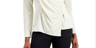 Alfani Women's Wrap-Style Top White Size XX-Large