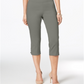 JM Collection Women's Lattice Hem Cropped Pants Gray Size Petite S