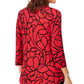 JM Collection Women's Printed Top Red Size S/M