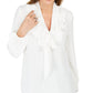 Kasper Women's Ruffle Collar Blouse White Size Petite S