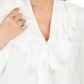 Kasper Women's Ruffle Collar Blouse White Size Petite S