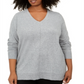 Karen Scott Women's V Neck Sweater Gray Size 0X