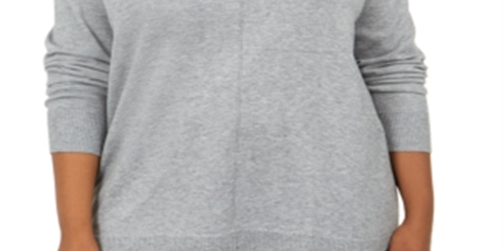 Karen Scott Women's V Neck Sweater Gray Size 0X