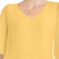 JM Collection Women's Solid V Neck Chiffon Overlay Top Yellow Size Large