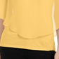 JM Collection Women's Solid V Neck Chiffon Overlay Top Yellow Size Large