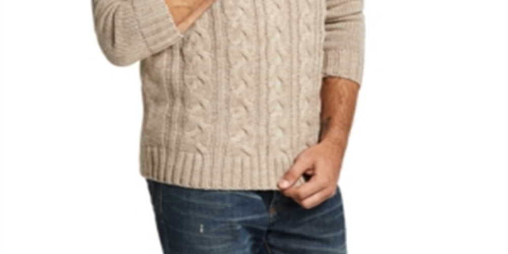 Weatherproof Vintage Men's Ombre Quarter Zip Sweater Brown Size Small