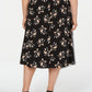 Calvin Klein Women's Plus Asymmetric Printed Midi Skirt Black Size 20W