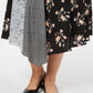 Calvin Klein Women's Plus Asymmetric Printed Midi Skirt Black Size 20W