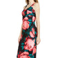 Trina Turk Women's Floral Sleeveless V Neck MIDI Sheath Dress Red Size 10