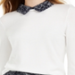 Maison Jules Women's Long Sleeve Tweed Collar Sweater White Size XX-Large