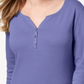 Karen Scott Women's Cotton Henley Neck Top Purple Size Petite Small