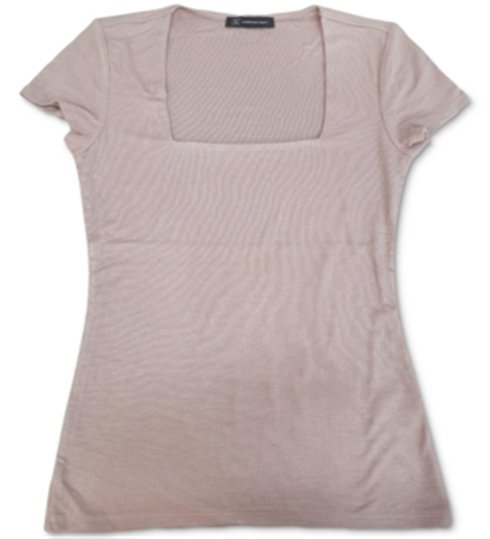 INC International Concepts Women's Ribbed Basic T-Shirt Pink Size X-Large