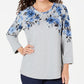 Karen Scott Women's Sport Floral Graphic Sweatshirt Gray Size XS