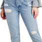 Sam Edelman Women's Frayed Pocketed Zippered Straight Leg Jeans Blue Size 27