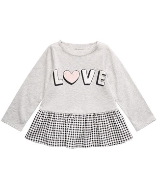 First Impressions Baby Girl's Love Peplum Top Gray Size 6-9MOS