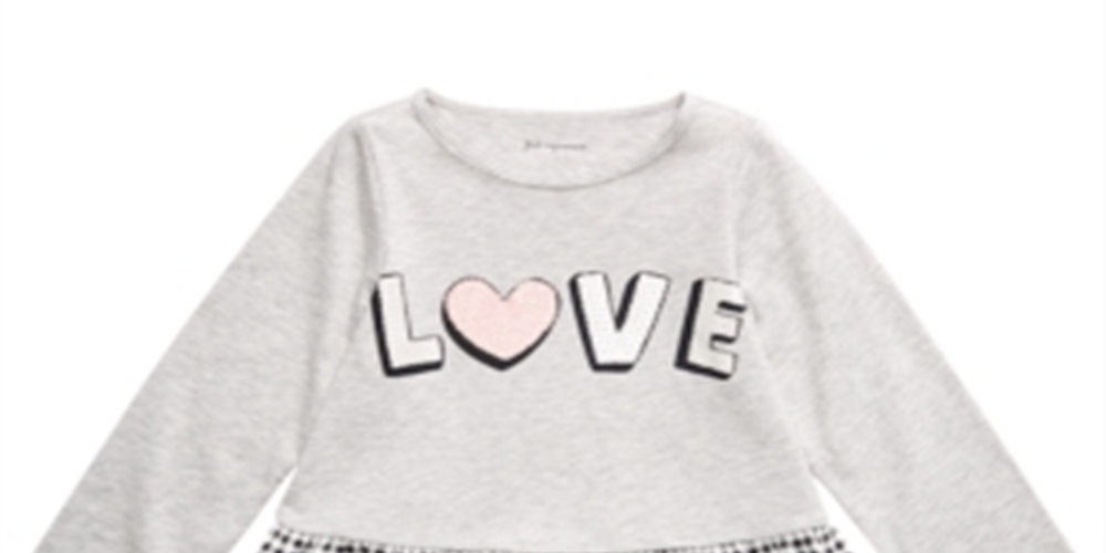 First Impressions Baby Girl's Love Peplum Top Gray Size 6-9MOS