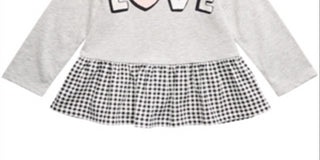 First Impressions Baby Girl's Love Peplum Top Gray Size 6-9MOS