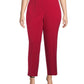 Kasper Women's Plus Stretch Crepe Slim Leg Pants Red Size 14W