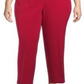 Kasper Women's Plus Stretch Crepe Slim Leg Pants Red Size 14W