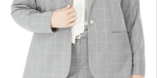 Calvin Klein Women's Plus Suit Separate Business One Button Blazer Gray Size 18W