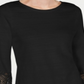 Charter Club Women's Lace Sleeve Top Black Size Petite Small