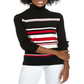 Tommy Hilfiger Women's Printed Long Sleeve Sweater Black Size Large
