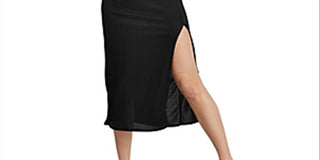 Free People Women's Sleeveless V Neck Tea Length Sheath Dress Black Size Large