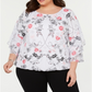 Alfani Women's Plus Ruffled Sleeve Top Pink Size 0X