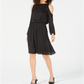 Alfani Women's Cold Shoulder Long Sleeve Crew Neck Knee Length Sheath Evening Dress Black Size X-Large