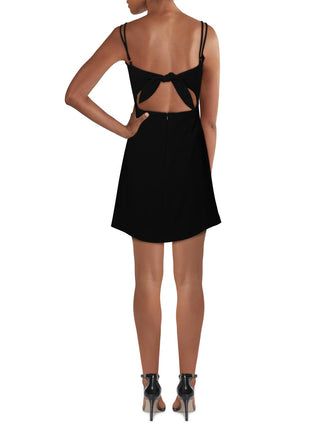 French Connection Women's Whisper Sweetheart Tie Back Mini Sheath Dress Black Size 2