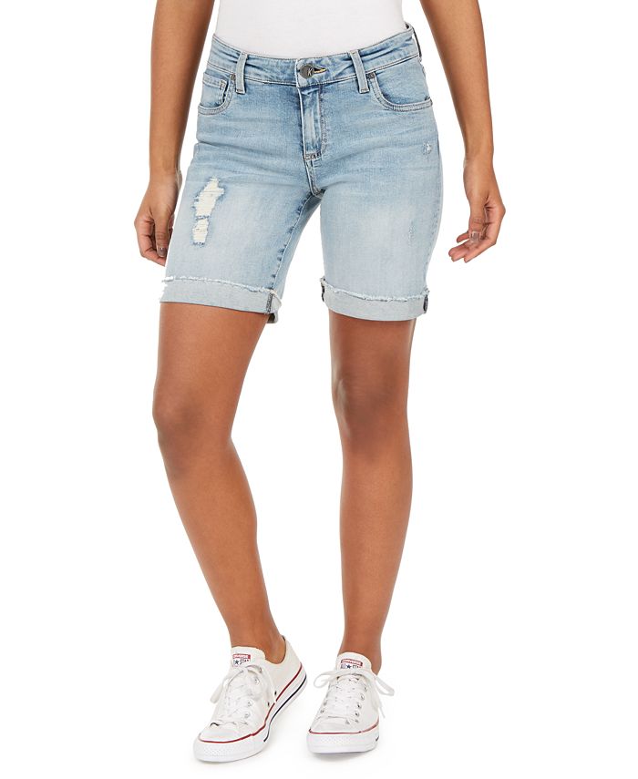 Kut From The Kloth Women's Catherine Boyfriend Jean Shorts Blue Size 4