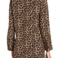 Michael Kors Women's Leopard Print Top Brown- Size X-Large