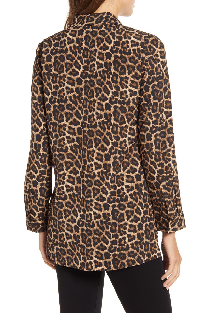 Michael Kors Women's Leopard Print Top Brown- Size X-Large