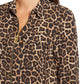 Michael Kors Women's Leopard Print Top Brown- Size X-Large