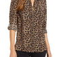 Michael Kors Women's Leopard Print Top Brown- Size X-Large