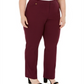 JM Collection Women's Tummy Control Curvy Fit Pants Red Size 26W