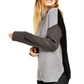 Calvin Klein Women's Mock Neck Colorblocked Sweater Gray Size X-Large