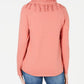 Style & Co Women's Fringed Cowl Neck Sweater Orange Size Petite Small