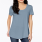 Maison Jules Women's Scoop Neck T-Shirt Blue Size X-Large