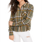 Ultra Flirt Junior's Plaid Flannel Shirt Green Size XL