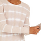 INC International Concepts Women's Ribbed Knit Tie Dye Crewneck Sweater Brown Size S