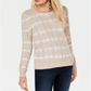 INC International Concepts Women's Ribbed Knit Tie Dye Crewneck Sweater Brown Size S