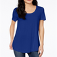 Maison Jules Women's Scoop Neck T-Shirt Blue Size X-Small