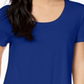 Maison Jules Women's Scoop Neck T-Shirt Blue Size X-Small