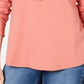 Style & Co Women's Fringed Cowl Neck Sweater Orange Size Petite